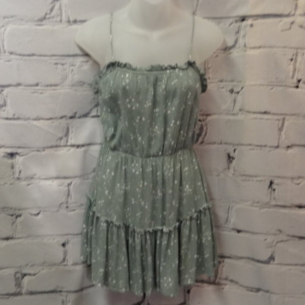 L.A. Hearts Pastel Green Lined Spaghetti Strap Sun Dress